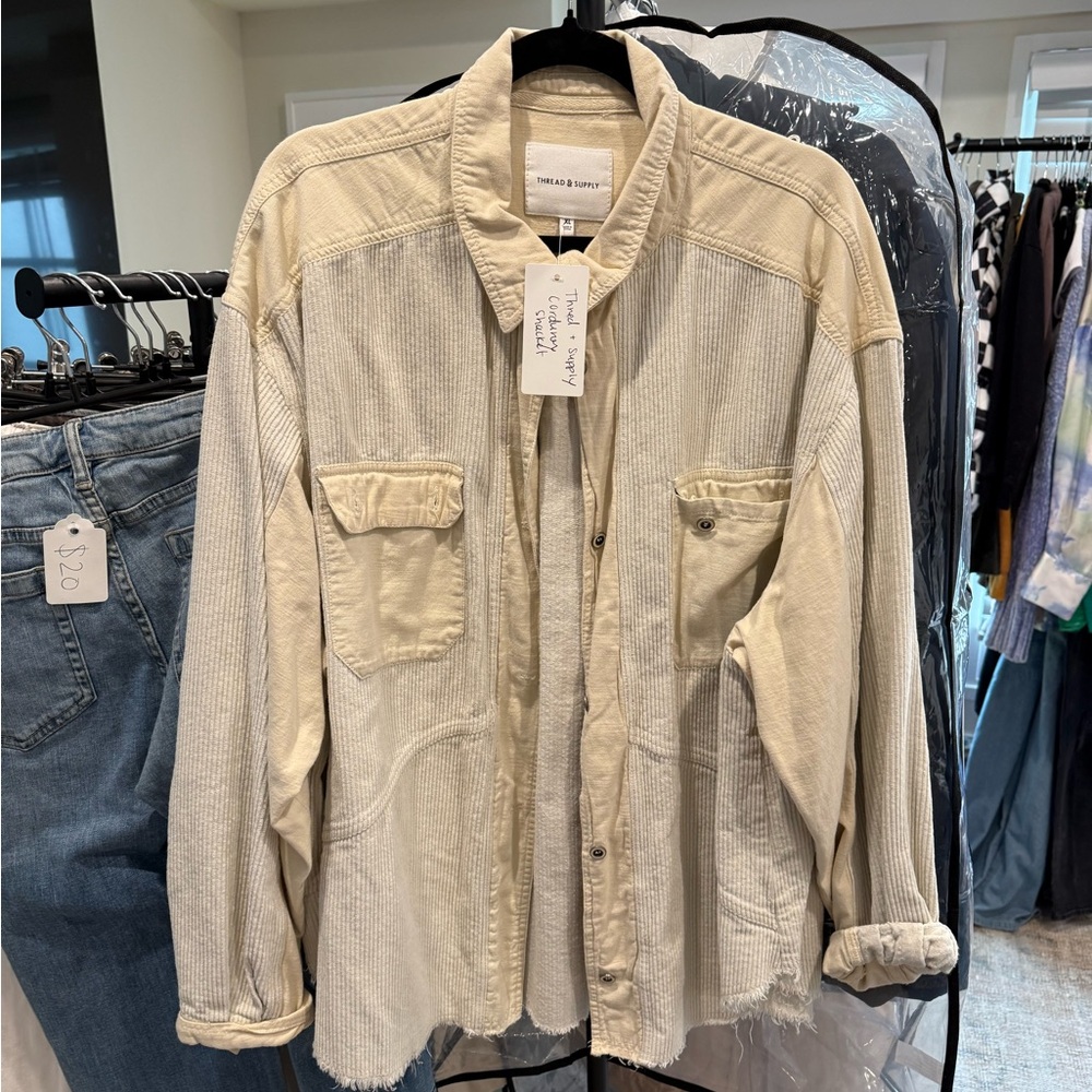 Thread and supply cream Shacket